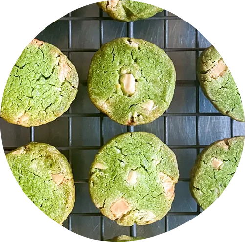 抹茶とホワイトチョコクッキー
